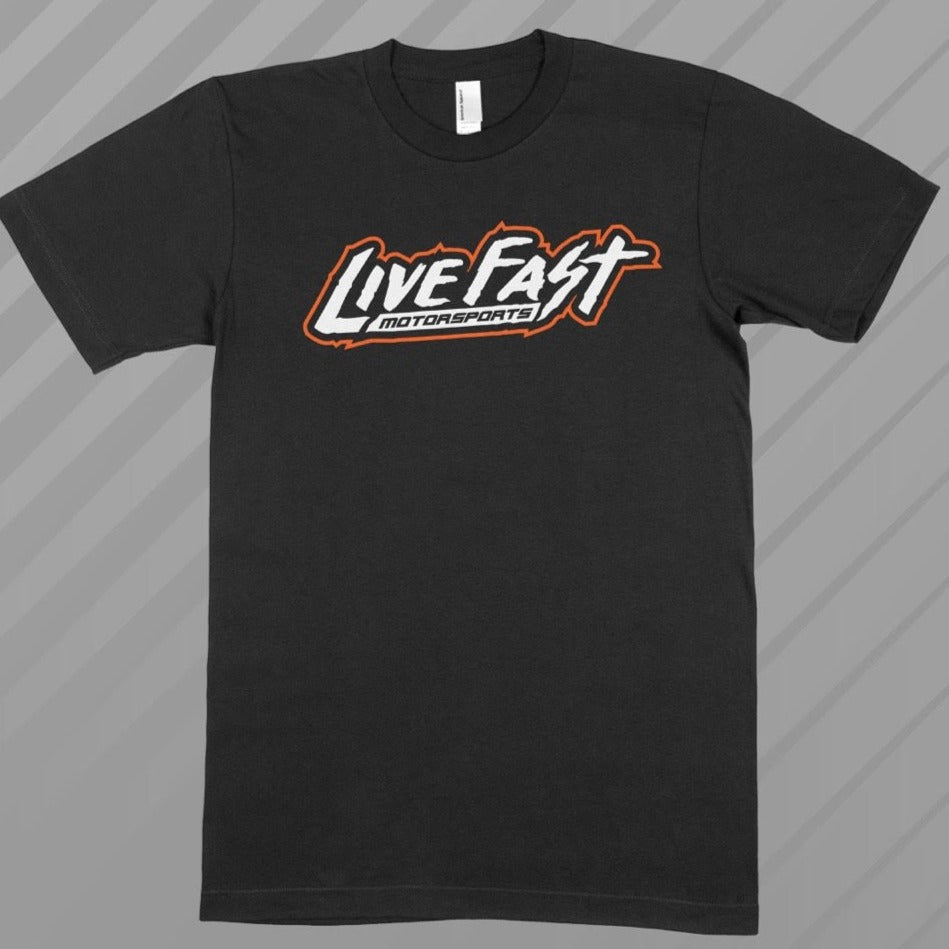 Live Fast Motorsports Black/Orange T Shirt